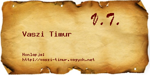 Vaszi Timur névjegykártya